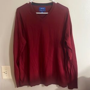 APT.9 Seriously Soft Wool sweater Burgundy V-neck Men Size Large Top red